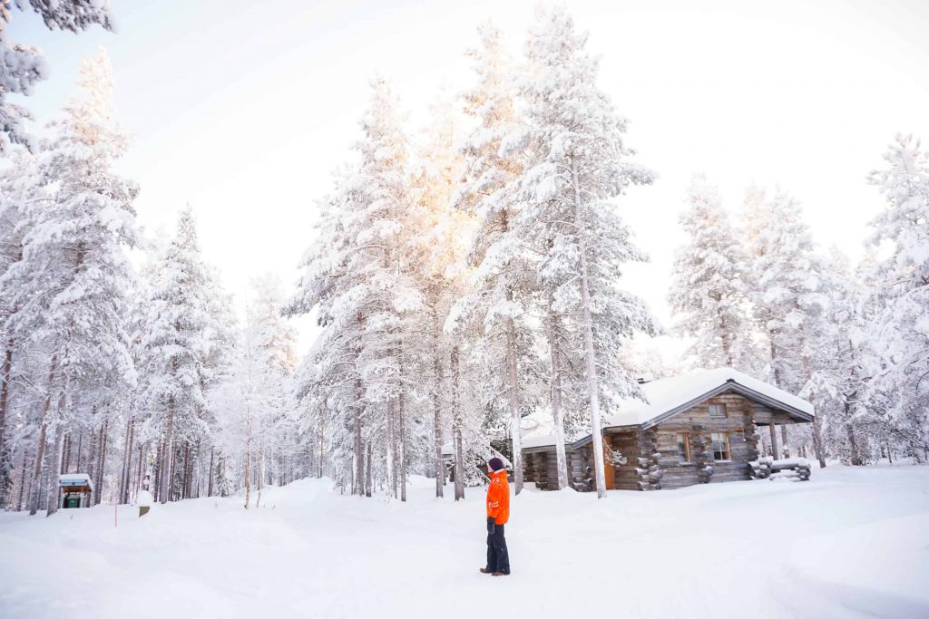 Urlauber während seiner Lappland Reise